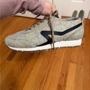 rag & bone Gray Wool Sneakers with Black Accents